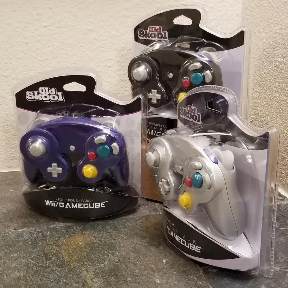 3 Gamecube Controllers - 3 Colors Bundle (NEW) - Purple Silver Black - Nintendo